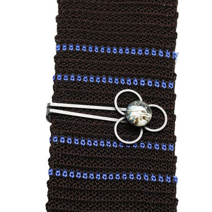 ネクタイピン 音符 花 水色 スカーフ留め TAMARUSAN