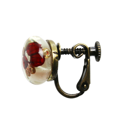 イヤリング 赤 シンプル 樹脂 TAMARUSAN