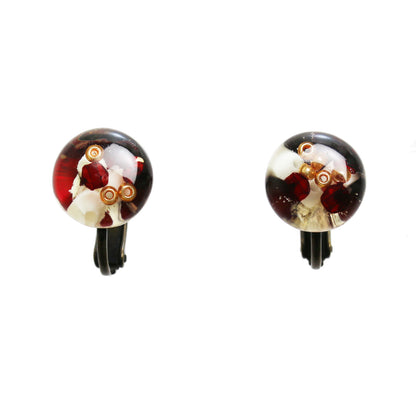 イヤリング 赤 シンプル 樹脂 TAMARUSAN