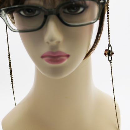 眼鏡チェーン アンティーク調 赤 男女兼用 TAMARUSAN