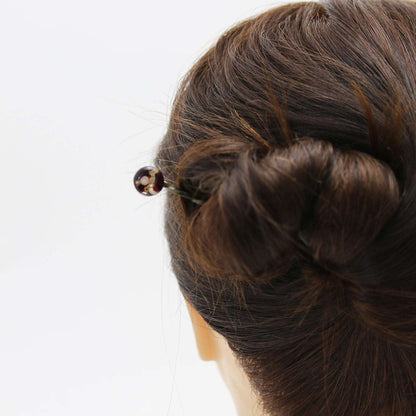 ねじり玉かんざし 赤 短め TAMARUSAN