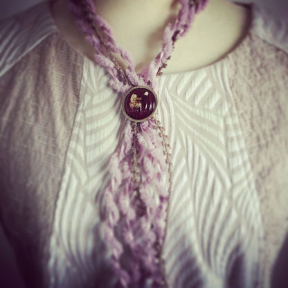 ロングネックレス リボン ループタイ ピンク 赤 TAMARUSAN