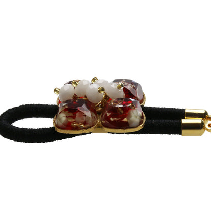 手袋ホルダー 赤 花 ジェイド ゴム紐 TAMARUSAN