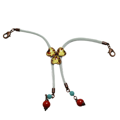 羽織紐 赤 花 サンゴ リボン 羽織紐