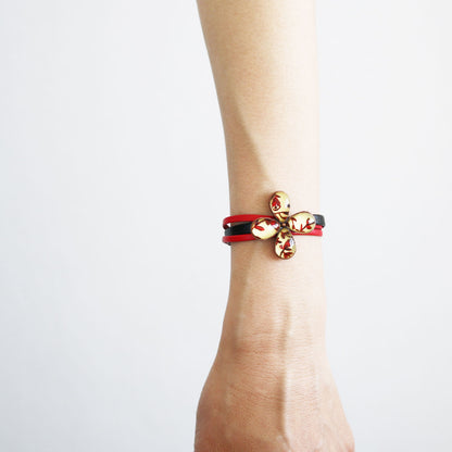 革紐 花 ブレスレット 珊瑚 赤 黒 TAMARUSAN