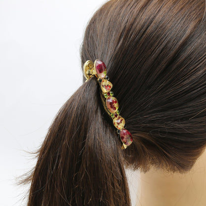 バナナクリップ バレッタ 金 赤 ピンク TAMARUSAN