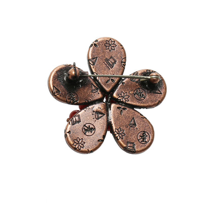 ブローチ 赤 珊瑚 花 軽量 TAMARUSAN