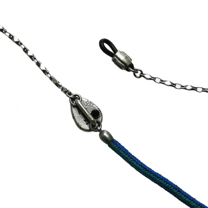 眼鏡チェーン 組紐 青 花 シルク 男女兼用 TAMARUSAN