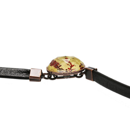 眼鏡コード 革 珊瑚 アシンメトリー 赤 TAMARUSAN