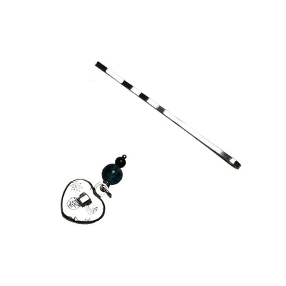 ヘアピン 青 花 ハート クォーツ TAMARUSAN