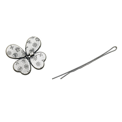 ヘアピン 蝶 青 飾り取り外し可能 TAMARUSAN