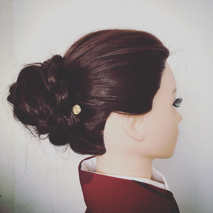 ヘアピン 赤 花 レトロ 和風 高級ヘアピン