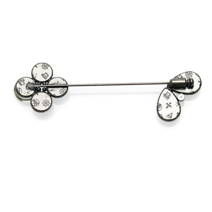 両飾りのハットピン 青 花 樹脂 TAMARUSAN