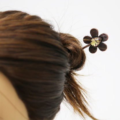 和風 かんざし 赤 花 一本挿し TAMARUSAN