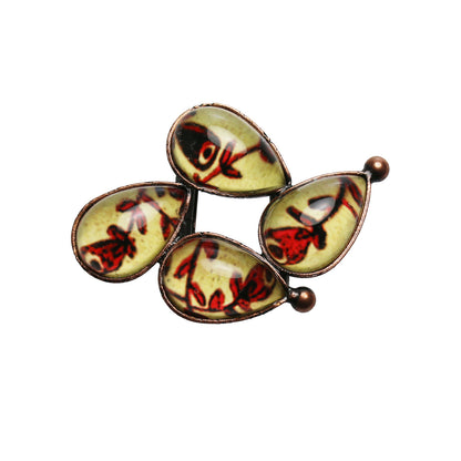 帯留め 赤 花 レトロ風 TAMARUSAN