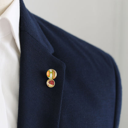 ピンブローチ セミ 黄緑 おしゃれ メンズ ピンブローチ