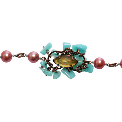 ブレスレット 淡水パール ピンク アマゾナイト