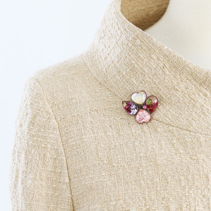 ブローチ 花 ピンク TAMARUSAN