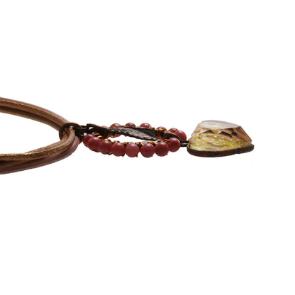 革紐チョーカー ピンク ロードナイト 花粉 ハート TAMARUSAN