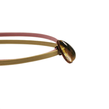 ２連 革紐チョーカー ピンク 花粉 雫 チョーカー