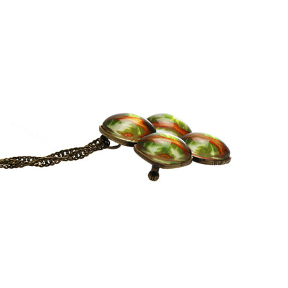 ブローチネックレス セミ 花 緑 ２way 贈り物に TAMARUSAN