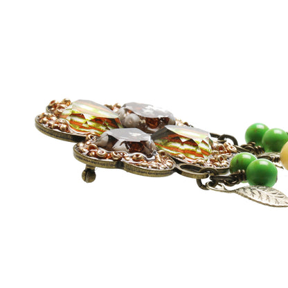 ブローチ 四つ葉のクローバー セミ TAMARUSAN