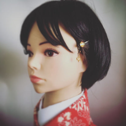 ヘアピン セミ シトリン 蝶 黄緑 TAMARUSAN