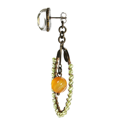 フープピアス セミ キャッチに飾り ペリドット 黄緑 TAMARUSAN