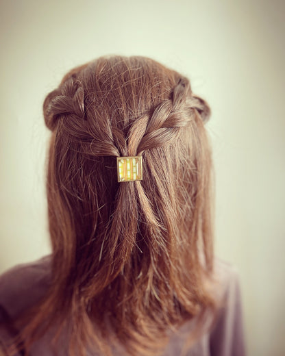 ヘアゴム 四角 セミ 緑 シンプル 男女兼用 TAMARUSAN