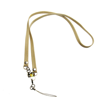 IDホルダー ネックストラップ 革紐 セミ 緑 ネックストラップ