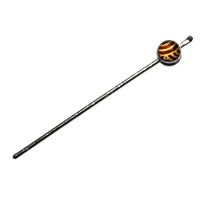 かんざし 茶色 銀製 シルバー925 青海波１本挿し TAMARUSAN