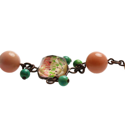 ブレスレット バラ 肌色 珊瑚 ターコイズ TAMARUSAN