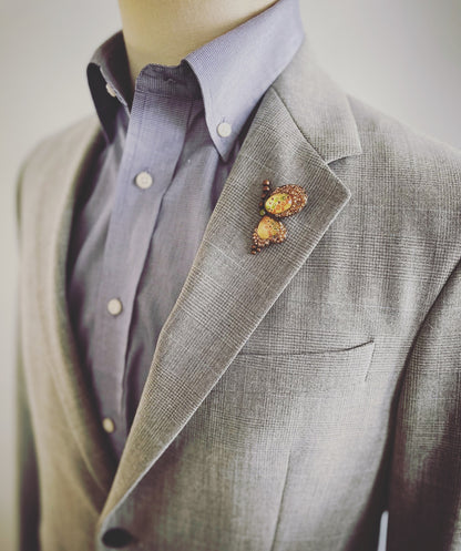 ブローチ ピンク バラの木 オリジナル樹脂 ピン ブローチ・バッジ