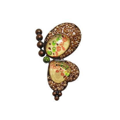 ブローチ ピンク バラの木 オリジナル樹脂 ピン ブローチ・バッジ