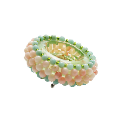 ブローチ ヘアクリップ アマゾナイト バラ 水色 ブローチ・バッジ
