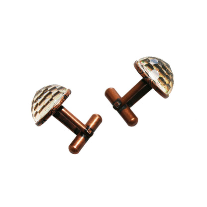 カフスボタン ベージュ バラの木 和風 丸型 TAMARUSAN