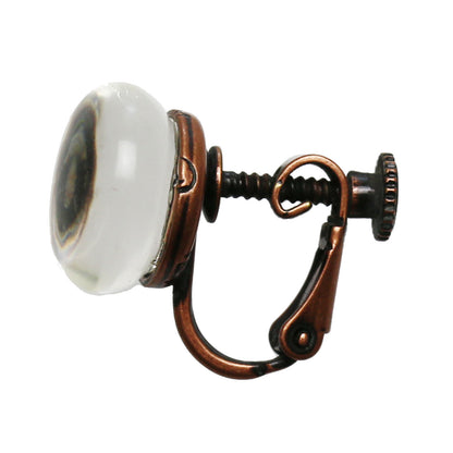 イヤリング ベージュ バラの木 クリップイヤリング