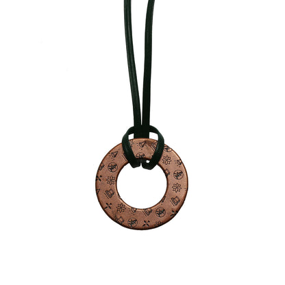 眼鏡ホルダー 革紐 バラの木 ドーナツ 緑 TAMARUSAN