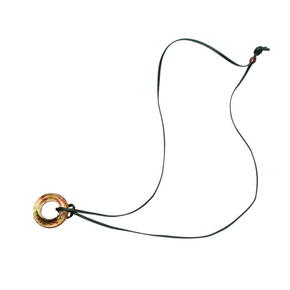 眼鏡ホルダー 革紐 バラの木 ドーナツ 緑 TAMARUSAN