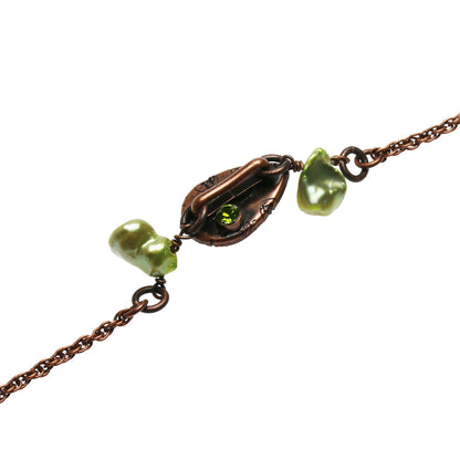 眼鏡チェーン バラ レトロ ベージュ 淡水パール TAMARUSAN