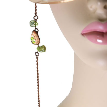 眼鏡チェーン バラ レトロ ベージュ 淡水パール TAMARUSAN