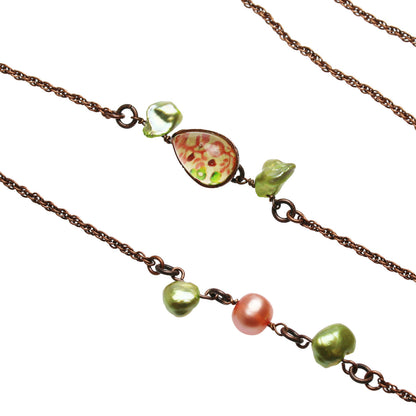 眼鏡チェーン バラ レトロ ベージュ 淡水パール TAMARUSAN