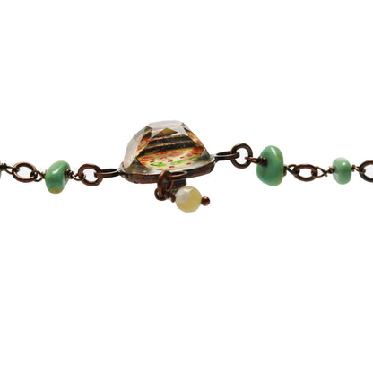 ネックレスにもなる眼鏡チェーン オレンジ 緑 リボン TAMARUSAN