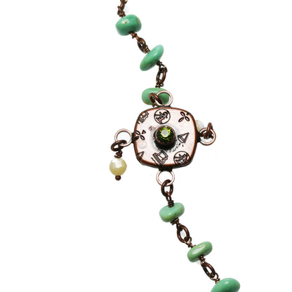 ネックレスにもなる眼鏡チェーン オレンジ 緑 リボン TAMARUSAN