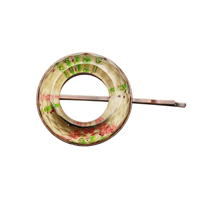 ヘアピン ドーナツ型 バラの木 ベージュ 高級ヘアピン