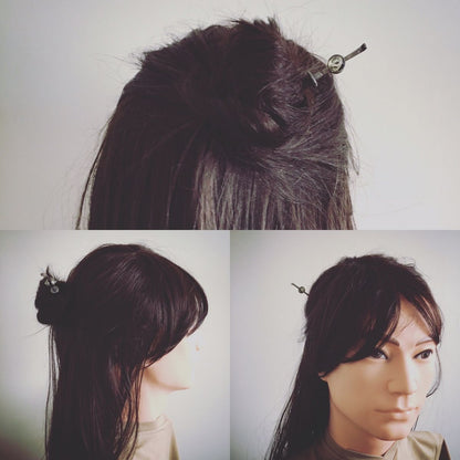 着せ替えかんざし 木製 バラの木 黒 TAMARUSAN