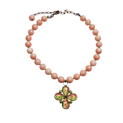 チョーカー ピンク バラ 珊瑚 チョーカー