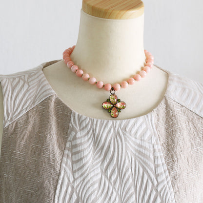 チョーカー ピンク バラ 珊瑚 チョーカー