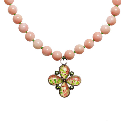 チョーカー ピンク バラ 珊瑚 チョーカー