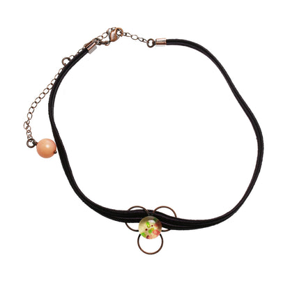 リボンチョーカー バラの木 珊瑚 赤紫 ベージュ チョーカー